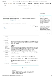 Knowledge-Based Solvers for RGT Combinatorial Problems