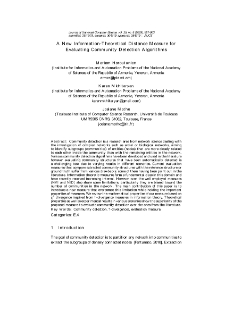 A New Information-Theoretical Distance Measure forEvaluating Community Detection Algorithms
