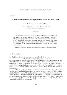 Notes on Monotone Recognition in Multi-Valued Grids