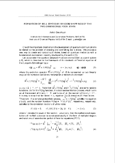 FORMATION OF BELL STATES BY RANDOM MAPPINGS OF THETWO-DIMENSIONAL FOCK STATE
